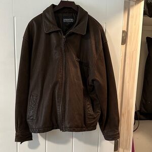 Lands' End Dark Brown Leather Jacket